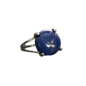 Blue Goldstone Silver Plated Women's Ring Blue 5.75